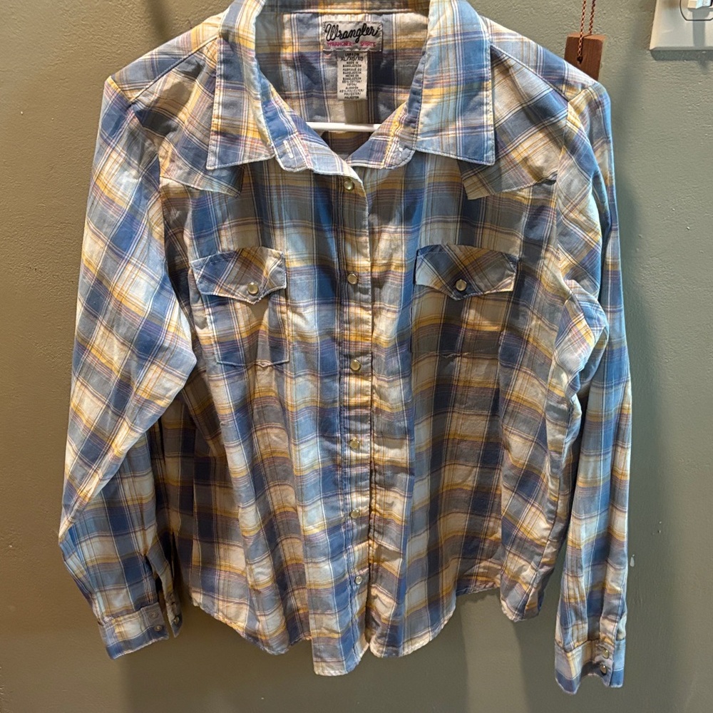 Wrangler Plaid Shirt in Blue and Yellow